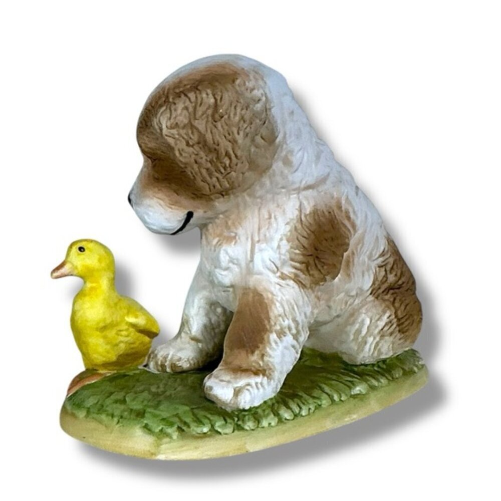 Vintage Spaniel Puppy Dog Duck Porcelain Figurine Homco #1413 Collectible - Picture 4 of 16